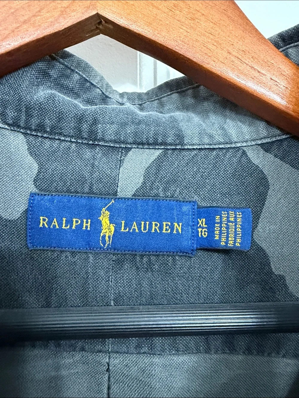 Ralph Lauren Men's Gray Camo Button-Down Shirt